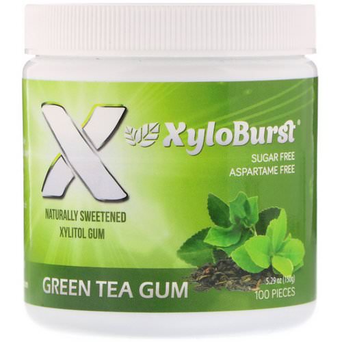 Xyloburst, Xylitol Chewing Gum, Green Tea, 100 Pieces, 5.29 oz (150 g) Review