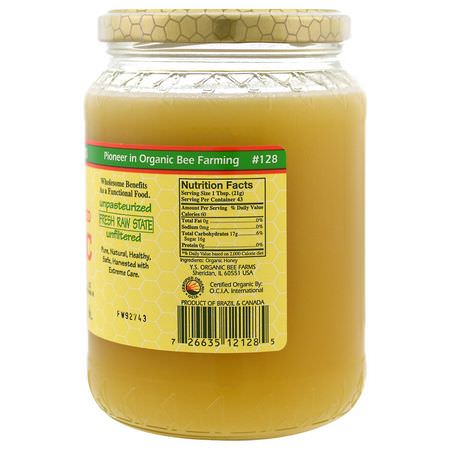 Sötningsmedel, Honung: Y.S. Eco Bee Farms, 100% Certified Organic Raw Honey, 2.0 lbs (907 g)