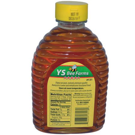 Sötningsmedel, Honung: Y.S. Eco Bee Farms, Pure Premium Clover Honey, 32 oz (2 lb) 907 g