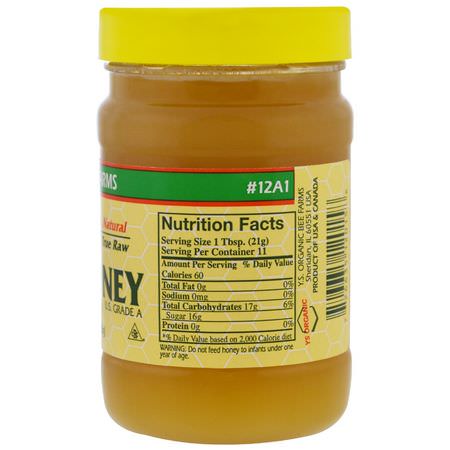 Sötningsmedel, Honung: Y.S. Eco Bee Farms, Raw Honey, 8.0 oz (226 g)