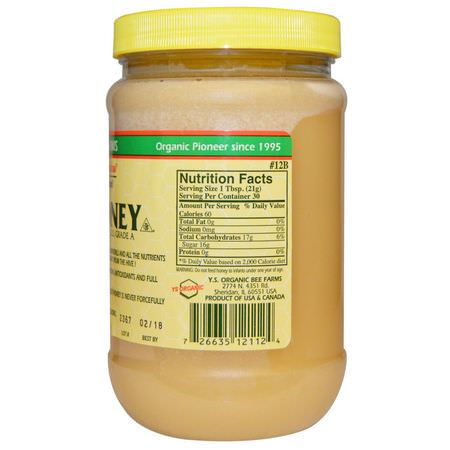 Sötningsmedel, Honung: Y.S. Eco Bee Farms, Raw Honey, U.S. Grade A, 22.0 oz (623 g)