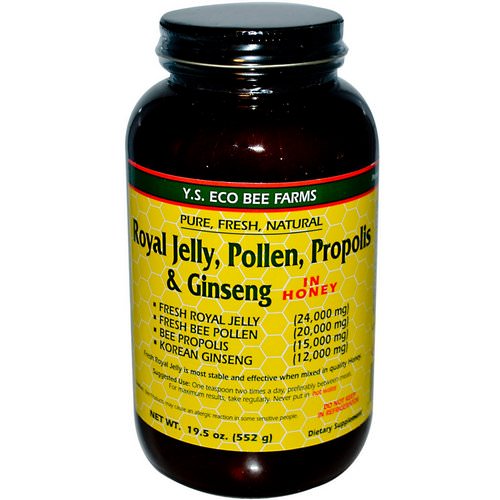 Y.S. Eco Bee Farms, Royal Jelly, Pollen, Propolis & Ginseng in Honey, 1.2 lbs (552 g) Review