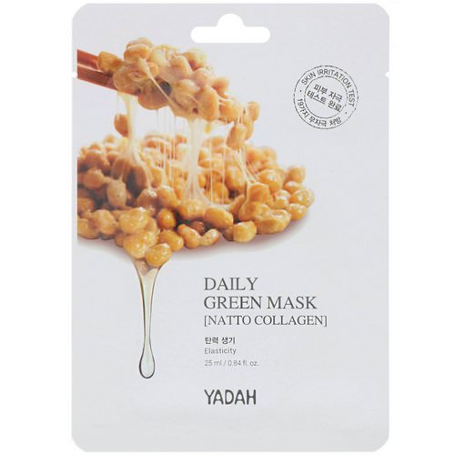 Yadah, Daily Green Mask, Natto Collagen, 1 Sheet, 0.84 fl oz (25 ml) Review