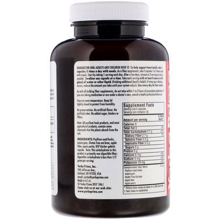 Fiber, Matsmältning, Kosttillskott: Yerba Prima, Soluble Fiber Caps, 625 mg, 180 Capsules