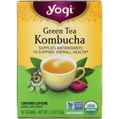 Yogi Tea, Organic, Green Tea Kombucha, 16 Tea Bags, 1.12 oz (32 g) Review