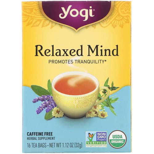 Yogi Tea, Organic Relaxed Mind, Caffeine Free, 16 Tea Bags, 1.12 oz (32 g) Review