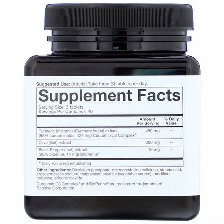 Curcumin, Gurkmeja, Antioxidanter, Kosttillskott: Youtheory, Turmeric, 120 Tablets