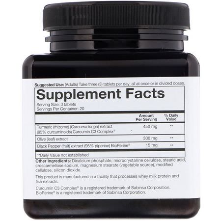 Curcumin, Gurkmeja, Antioxidanter, Kosttillskott: Youtheory, Turmeric, 60 Tablets