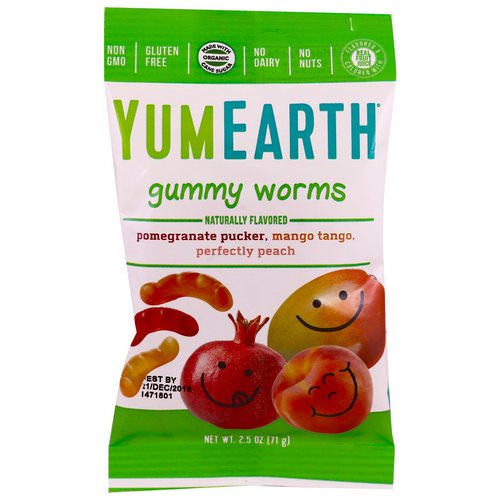 YumEarth, Gummy Worms, Assorted Flavors, 12 Packs, 2.5 oz (71 g) Each Review