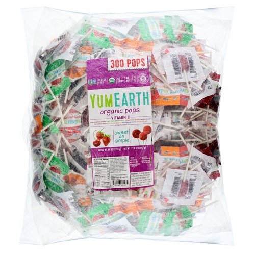 YumEarth, Organic Pops Vitamin C, 300 Pops, 5 lbs (2268 g) Review
