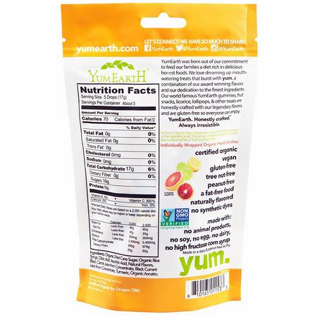 C-Vitamin, Vitaminer, Kosttillskott, Godis: YumEarth, Organic Vitamin C Drops, Citrus Grove, 3.3 oz (93.5 g)