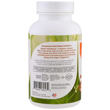 Zahler Digestive Enzyme Formulas Reflux Relief - Refluxrelief, Matsmältningsenzymer, Matsmältning, Kosttillskott