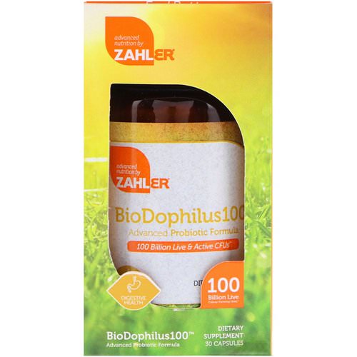 Zahler, BioDophilus100, Advanced Probiotic Formula, 100 Billion CFU, 30 Capsules Review