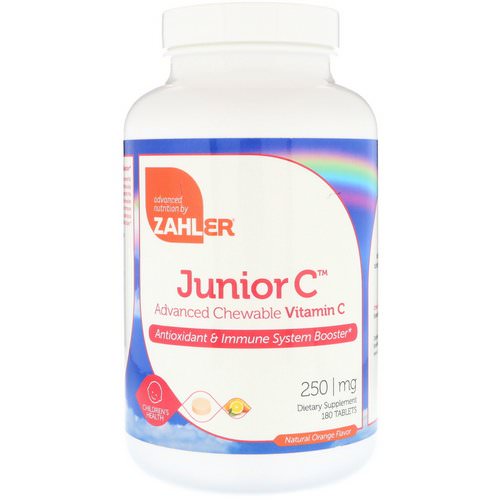 Zahler, Junior C, Advanced Chewable Vitamin C, Natural Orange Flavor, 250 mg, 180 Tablets Review