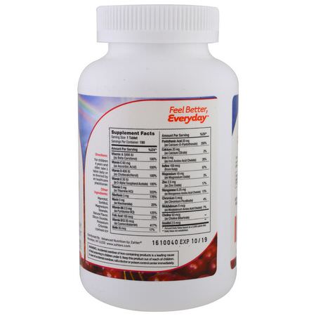 Multivitaminer För Barn, Hälsa, Barn, Baby: Zahler, Junior Multi, Complete One-Daily Multi-Vitamin, Natural Cherry Flavor, 180 Chewable Tablets