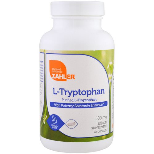 Zahler, L-Tryptophan, Purified L-Tryptophan, 500 mg, 60 Capsules Review
