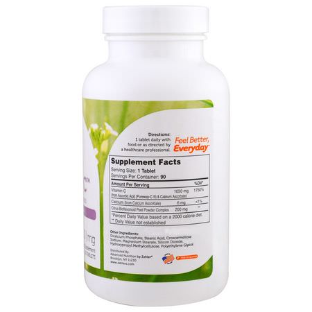 Influensa, Hosta, Förkylning, Vitamin C: Zahler, PureWay C, Advanced Vitamin C, 1,000 mg, 90 Tablets