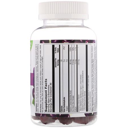 Influensa, Hosta, Förkylning, Kosttillskott: Zand, Elderberry Zinc Gummies with Vitamin C, 60 Gummies