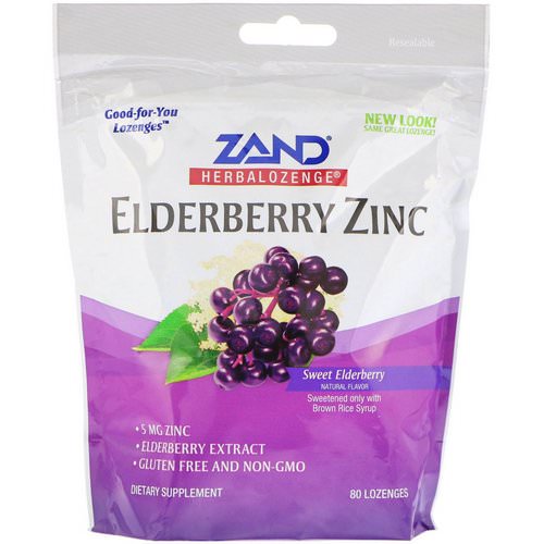 Zand, Herbalozenge, Elderberry Zinc, Sweet Elderberry, 80 Lozenges Review