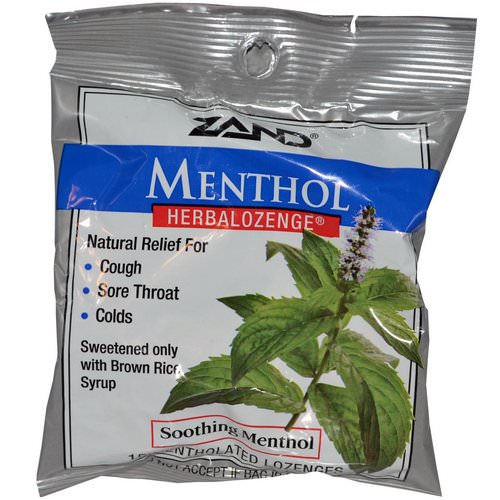 Zand, Menthol, Herbalozenge, Soothing Menthol, 15 Mentholated Lozenges Review