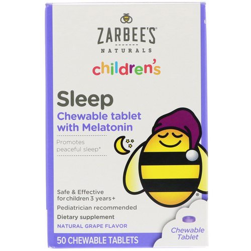 Zarbee's, Children's Sleep with Melatonin, Natural Grape, 50 Chewable Tablets Review