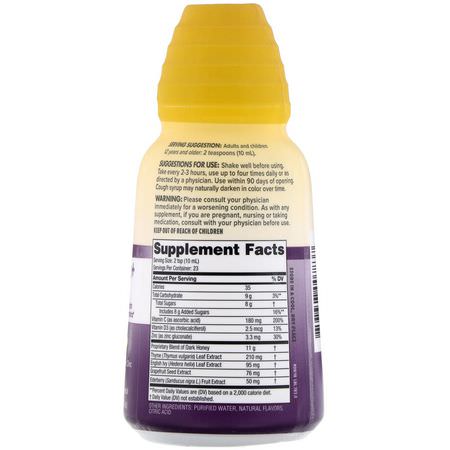 Influensa, Hosta, Förkylning, Kosttillskott: Zarbee's, Complete Cough Syrup + Immune, Natural Berry, 8 fl oz (236 ml)