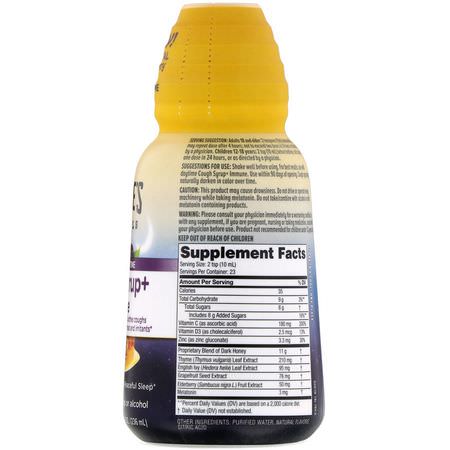 Influensa, Hosta, Förkylning, Kosttillskott: Zarbee's, Complete NightTime, Cough Syrup + Immune, Natural Berry, 8 fl oz (236 ml)