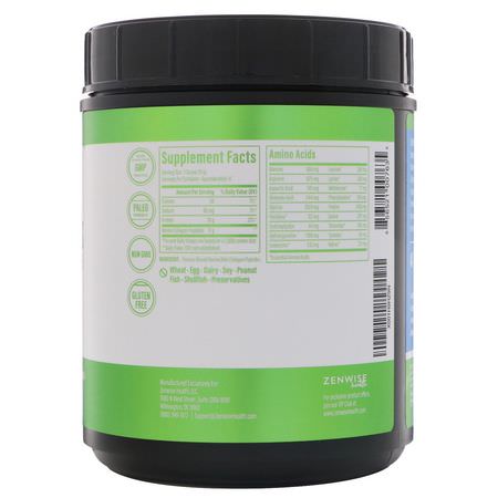 Kollagentillskott, Fog, Ben, Kosttillskott: Zenwise Health, Pure Hydrolyzed Collagen Peptides, Grass-Fed Bovine, Unflavored, 1.25 lbs (567 g)