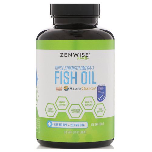 Zenwise Health, Triple Strength Omega-3 Fish Oil with AlaskOmega, 120 Softgels Review
