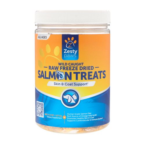 Zesty Paws, Salmon Treats for Dogs & Cats, Wild Caught, Raw Freeze Dried, All Ages, 4.5 oz (127.5 g) Review