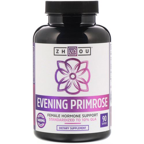 Zhou Nutrition, Evening Primrose, Female Hormone Support, 1400 mg, 90 Softgels Review