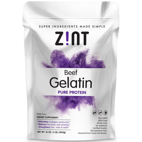 Zint, Beef Gelatin, Pure Protein, 16 oz (454 g) Review