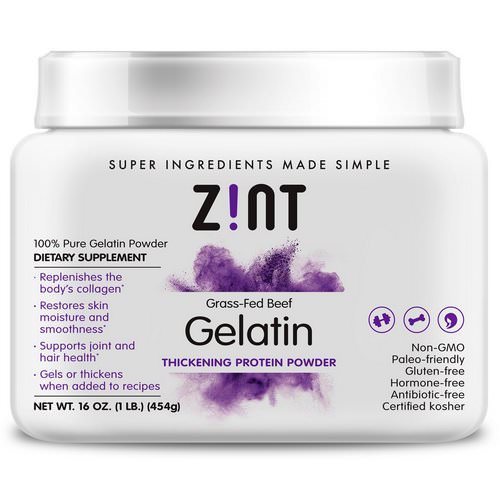 Zint, Grass-Fed Beef Gelatin, Thickening Protein Powder, 16 oz (454 g) Review