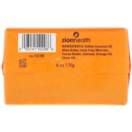 Bar Tvål, Dusch, Bad: Zion Health, Ancient Clay Soap, Clove Orange, 6 oz (170 g)