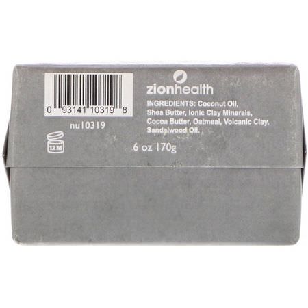 Bar Tvål, Dusch, Bad: Zion Health, Ancient Clay Soap, Sandalwood, 6 oz (170 g)
